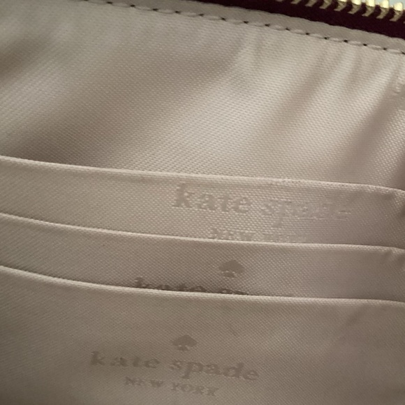 NWOT Kate Spade Medium size Lucy Metallic L-zip Wristlet Dark Raspberry - Picture 6 of 6